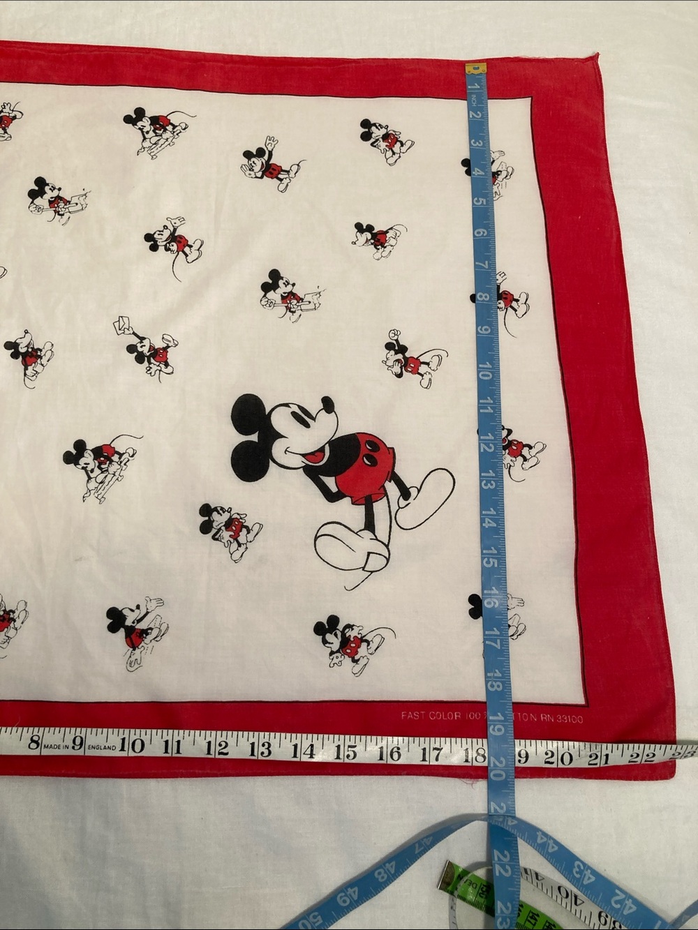 Vintage Walt Disney Productions Mickey Mouse bandana scarf all positions RN33100 - Picture 10 of 16